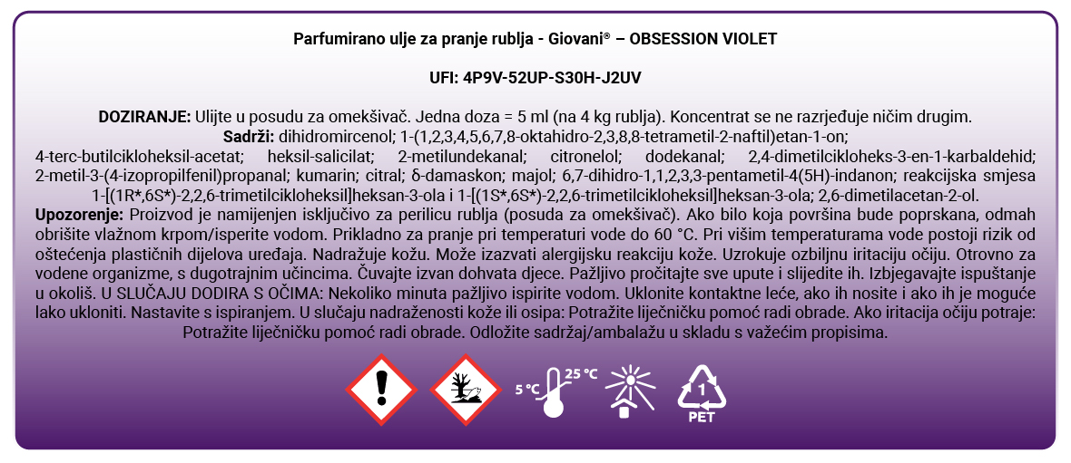 Pojedinosti Obsession Violet