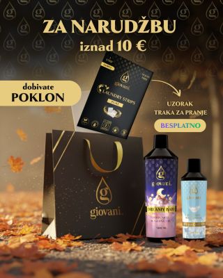 U Giovani® volimo dijeliti radost! 💛 Uz svaku narudžbu iznad 10 € darujemo vam poklon – uzorak traka za pranje. 🫧 Imate...